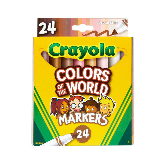 Crayola Colors of the World Washable Markers, 24 Pieces CX1002098