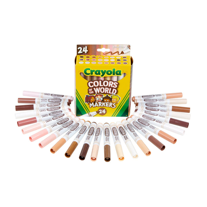 Crayola Colors of the World Washable Markers, 24 Pieces CX1002098