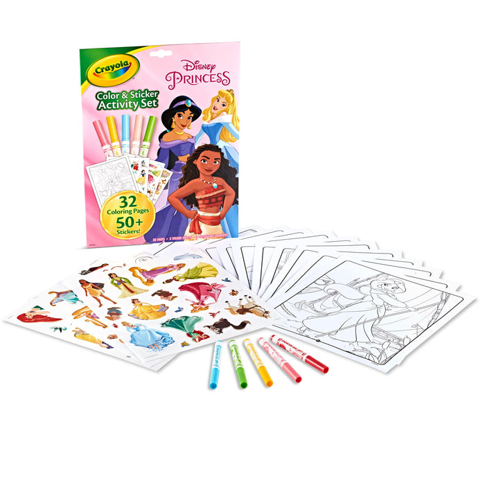 Crayola Disney Princess Color & Sticker Activity Set – 32 Pages CX1002579
