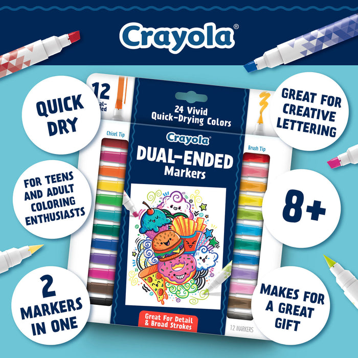Crayola Dual-Ended Markers, 12's pack CX1001973