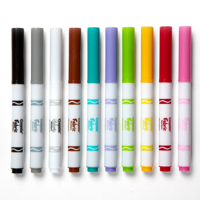 Crayola Fine Line Fabric Markers, Assorted Colours, 10's pack CX1001831