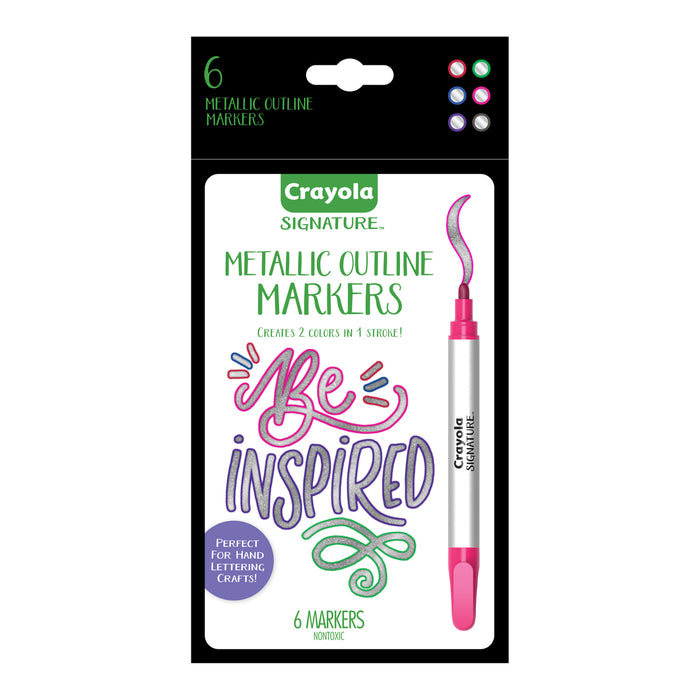 Crayola Signature Metallic Outline Paint Markers, 6's pack CX1001924