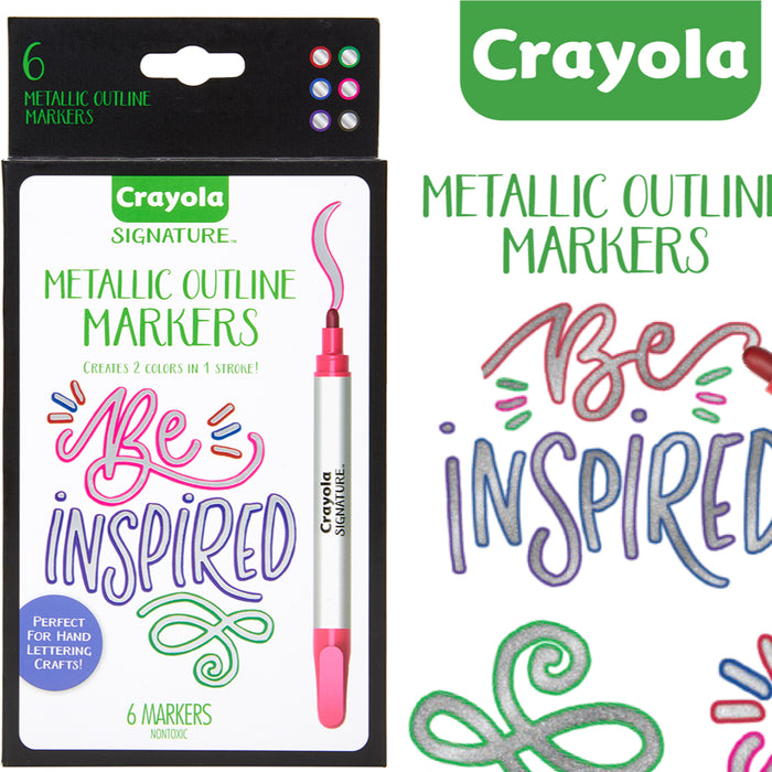 Crayola Signature Metallic Outline Paint Markers, 6's pack CX1001924