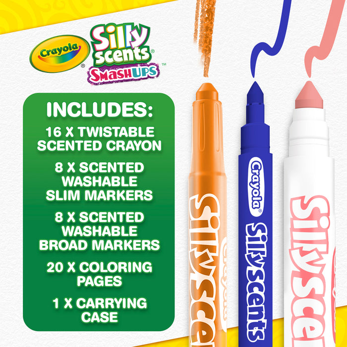 Crayola Smash Ups Mini Art Case, Contains Markers, Crayons and Coloring Pages CX1001847