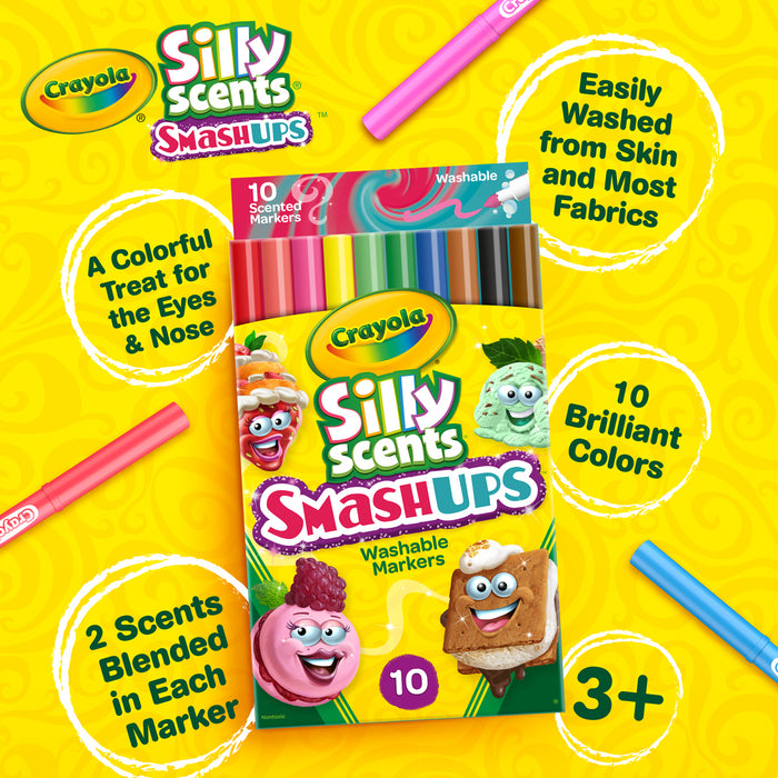 Crayola Smash Ups Slim Washable Markers, 10's pack CX1001845