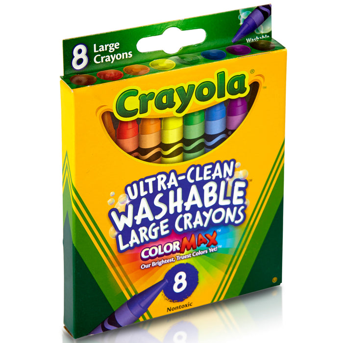Crayola Ultra-Clean Washable Large Crayons, 8's pack CX1001816