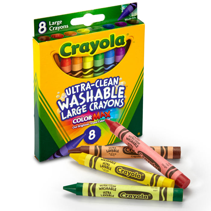 Crayola Ultra-Clean Washable Large Crayons, 8's pack CX1001816