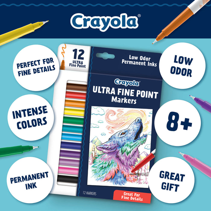 Crayola Ultra Fine Point Markers, Pack of 12 CX1001972