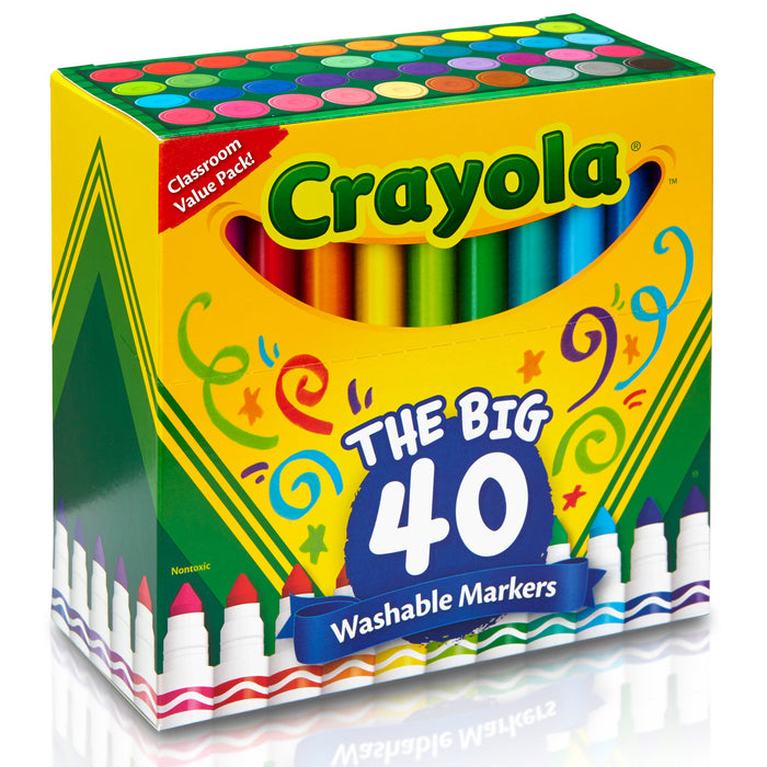 Crayola Washable Broadline Markers: The Big 40, Pack of 40 Markers CX1001835