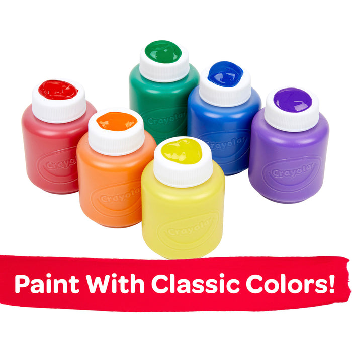Crayola Washable Kids Paint Pots Classic Colours, 6's pack CX1001854