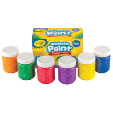 Crayola Washable Kids Paint Pots Classic Colours, 6's pack CX1001854