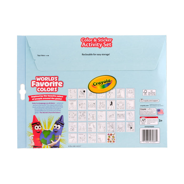 Crayola World’s Favorite Colors Color & Sticker Activity Set with Markers & Stickers – 32 Pages CX1002575