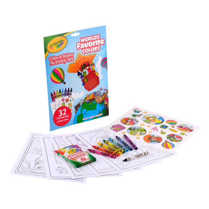 Crayola World’s Favorite Colors Color & Sticker Activity Set with Markers & Stickers – 32 Pages CX1002575
