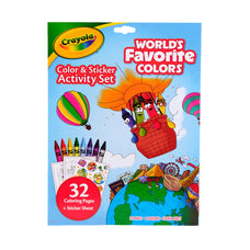 Crayola World’s Favorite Colors Color & Sticker Activity Set with Markers & Stickers – 32 Pages CX1002575