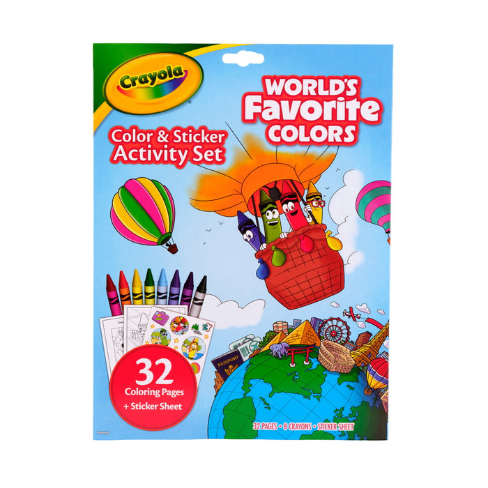 Crayola World’s Favorite Colors Color & Sticker Activity Set with Markers & Stickers – 32 Pages CX1002575