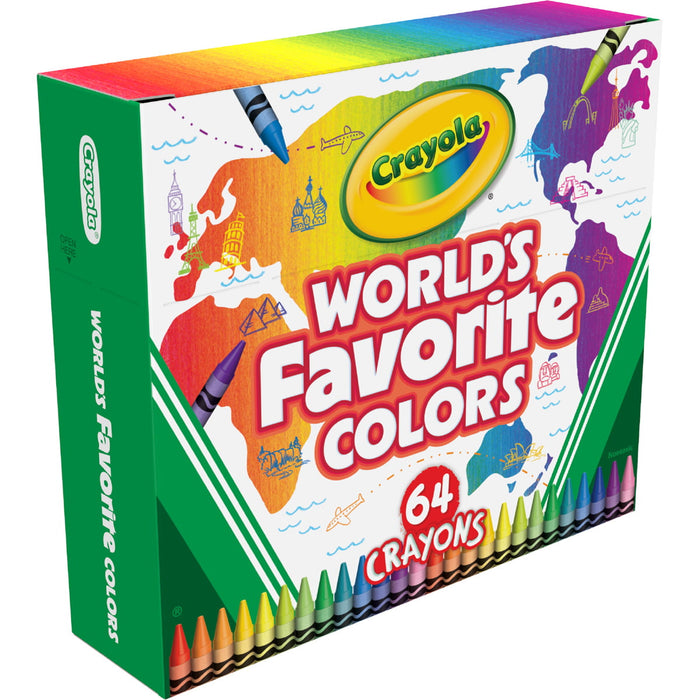 Crayola World’s Favorite Colours Crayons 64 Pack with Sharpener CX1002570