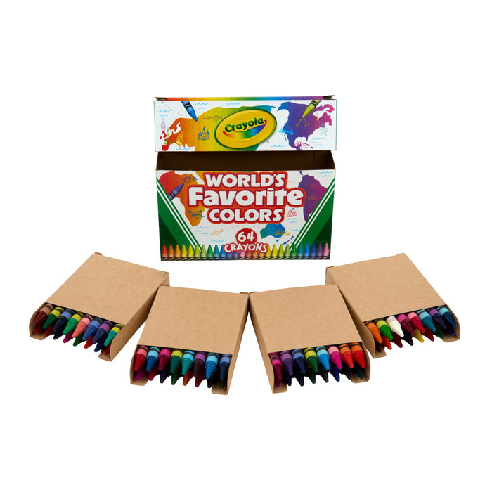 Crayola World’s Favorite Colours Crayons 64 Pack with Sharpener CX1002570