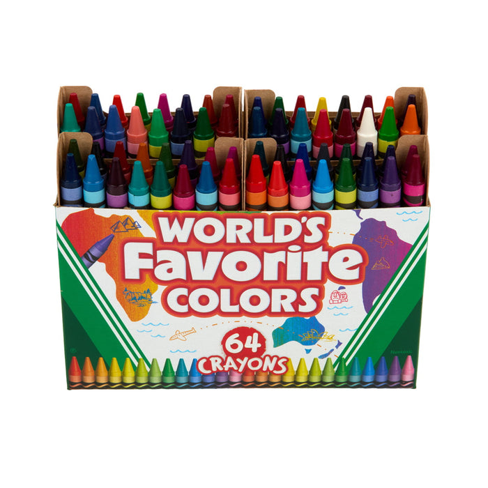 Crayola World’s Favorite Colours Crayons 64 Pack with Sharpener CX1002570