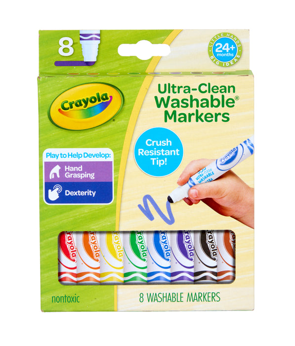 Crayola Young Kids UltraClean Washable Broadline Markers, 8's pack CX1002156