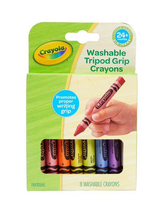 Crayola Young Kids Washable Tripod Grip Crayons, Pack of 8 CX1002154