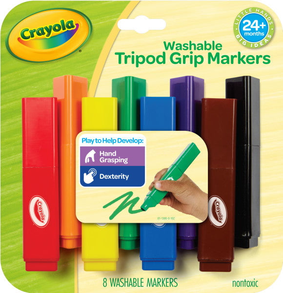 Crayola Young Kids Washable Tripod Grip Markers, Pack of 8 CX1002155