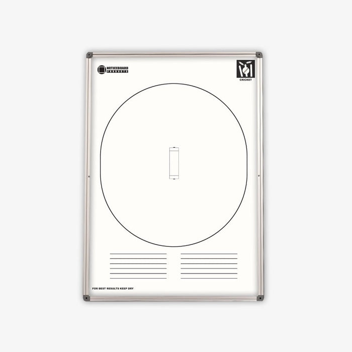 Cricket Coaching Acrylic Printed Whiteboard plus Acrylic Lacquer Steel Whiteboard 600 x 900mm (Double Sided) NBSBLGACRI