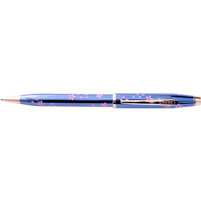 Cross Century II Cherry Blossom Blue Lacquer Ballpoint Pen with Rose Gold Trim CX1000869