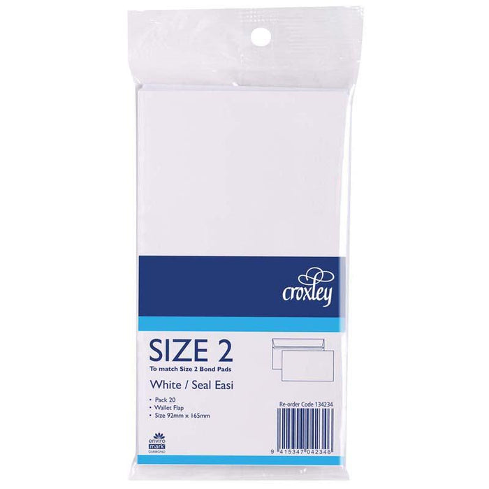 Croxley 92mm x 165mm Envelope Size 2 Seal Easi Bond 25's Pack CX134234
