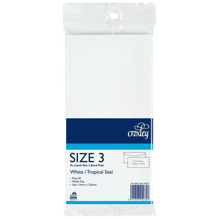Croxley DLE Envelope Size 3 Tropical Seal 20's Pack CX134235