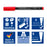 Staedtler Lumocolor Permanent 1.0-2.5mm Broad Pen, Assorted Wallet of 4