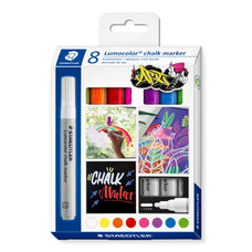 Staedtler Lumocolor 2.4mm Bullet Tip Chalk Markers, Assorted Pack of 8