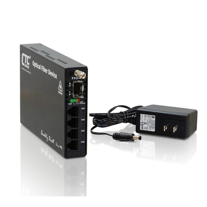 CTC UNION Multi Channel POTS Over Fibre Converter. FSX connects to telephones. Extend telephone voice transmission up to 120km. Network management via STOCK CLEARANCE SALE UP TO 40% OFF CDFRM220-FXS-4