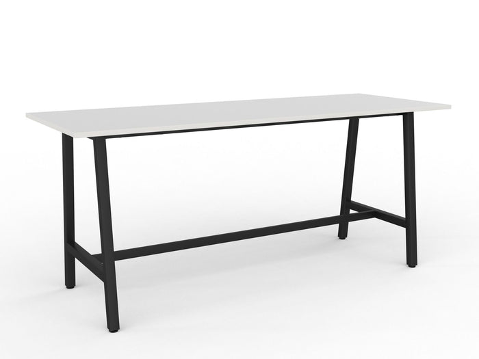 Cubit Bar Leaner Table 2400mm x 900mm - Black Frame (Choice of Worktop Colours) White KG_NCBBARL249_B_W