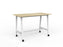 Cubit Bar Leaner Table with Castors, 1600mm x 800mm - White Frame (Choice of Worktop Colours) Atlantic Oak KG_NCBBARL168C_W_AO