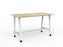 Cubit Bar Leaner Table with Castors, 1800mm x 900mm - White Frame (Choice of Worktop Colours) Atlantic Oak KG_NCBBARL189C_W_AO
