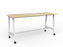 Cubit Bar Leaner Table with Castors, 2200mm x 900mm - White Frame (Choice of Worktop Colours) Atlantic Oak KG_NCBBARL229C_B_AO