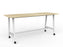 Cubit Bar Leaner Table with Castors, 2400mm x 900mm - White Frame (Choice of Worktop Colours) Atlantic Oak KG_NCBBARL249C_W_AO
