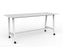 Cubit Bar Leaner Table with Castors, 2400mm x 900mm - White Frame (Choice of Worktop Colours) White KG_NCBBARL249C_W_W