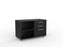 Cubit Caddy with Right or Left Hand Drawer Configuration, 2 Drawers plus File Storage, Black Silver KG_CBSDLR_BL