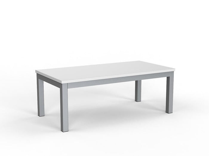 Cubit Coffee Table 1200mm x 600mm - Silver Frame (Choice of Worktop Colours) White KG_NCBCFT12_W
