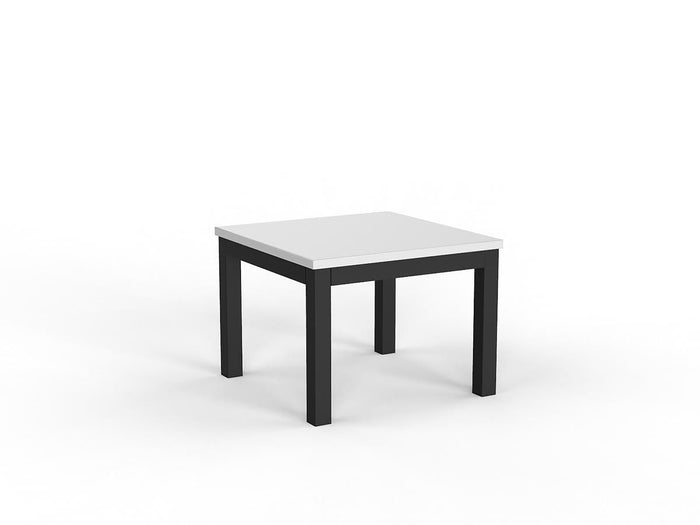 Cubit Coffee Table 600mm x 600mm - Black Frame (Choice of Worktop Colours) White KG_NCBCFT6_B_W