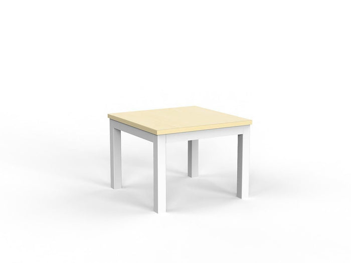 Cubit Coffee Table 600mm x 600mm - White Frame (Choice of Worktop Colours) Nordic Maple KG_NCBCFT6_W_NM