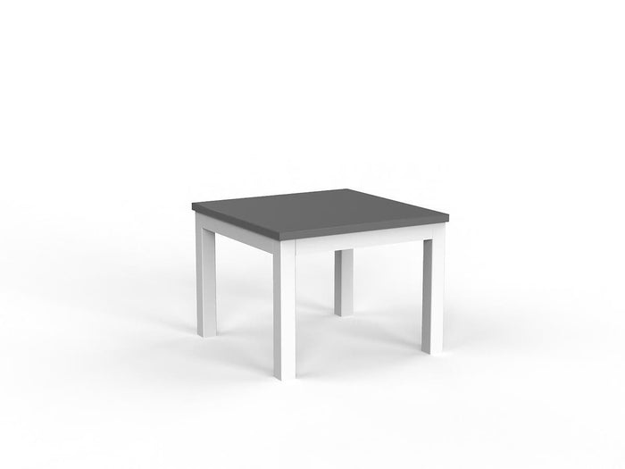 Cubit Coffee Table 600mm x 600mm - White Frame (Choice of Worktop Colours) Silver KG_NCBCFT6_W_S