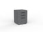 Cubit Locking 2 Draw plus File Storage Mobile Cabinet - Silver Black KG_NCBM2F_S_BHN