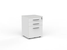 Cubit Locking 2 Draw plus File Storage Mobile Cabinet - White Silver KG_NCBM2F_W