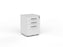 Cubit Locking 2 Draw plus File Storage Mobile Cabinet - White Silver KG_NCBM2F_W