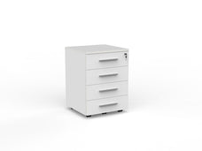 Cubit Locking 4 Draw Mobile - White Silver KG_NCBM4_W