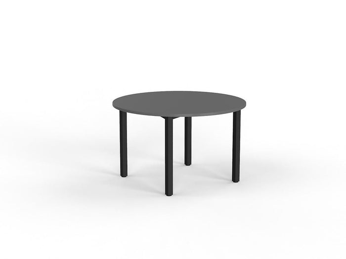 Cubit Meeting Table 1200mm Round - Black Frame (Choice of Worktop Colours) Silver KG_NCBMT12_B_S