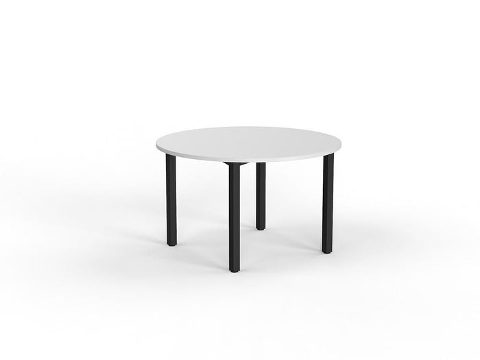 Cubit Meeting Table 1200mm Round - Black Frame (Choice of Worktop Colours) White KG_NCBMT12_B_W