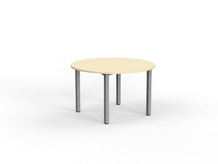 Cubit Meeting Table 1200mm Round - Silver Frame (Choice of Worktop Colours) Nordic Maple KG_NCBMT12_NM